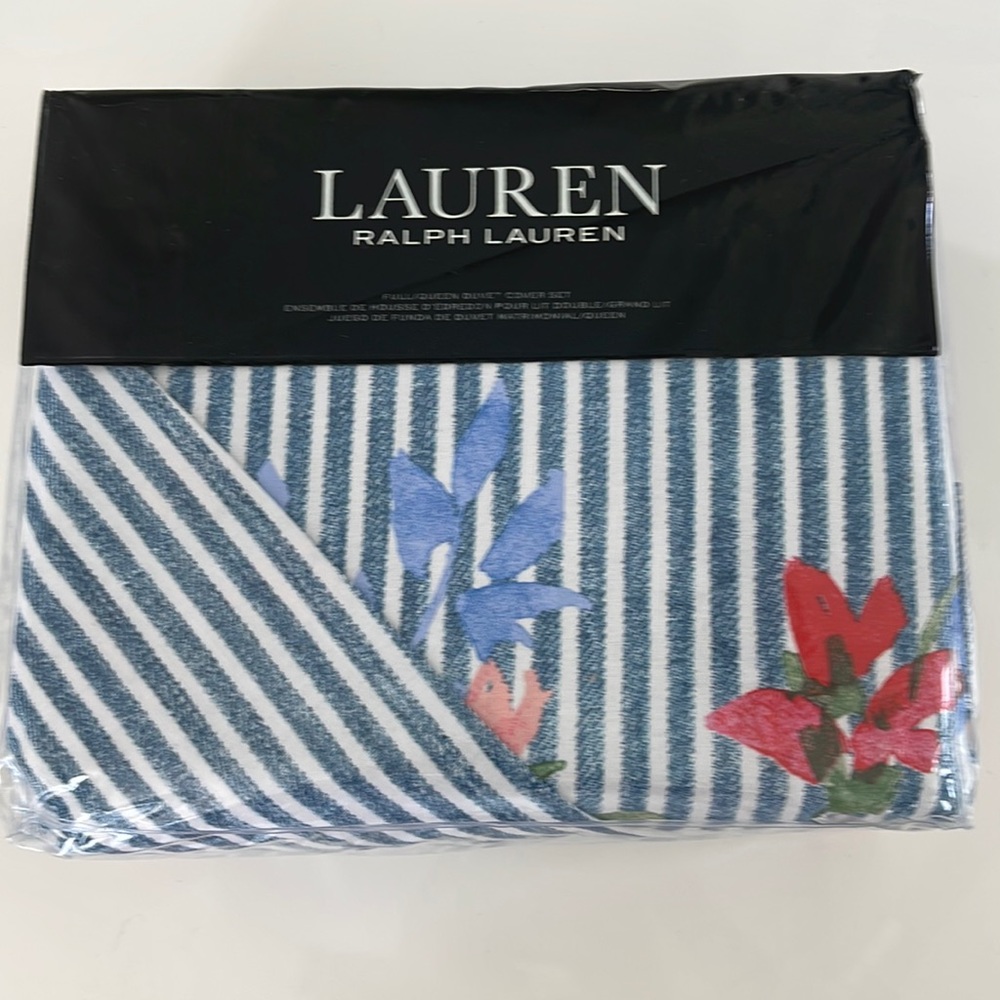 New Ralph Lauren Maggie Full Queen Floral Duvet Cover Set. $300